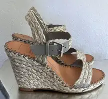 Dolce Vita Gray Raffia Wedge Heels 7.5