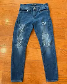 express ripped mid rise leggings