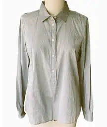 J.CREW Gray Long Sleeve Button Up Casual Work Shirt ~ Women's Size LARGE