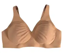 knix XL Revolution V-Neck Seamless Comfort Bra Nude Wirefree Light Support
