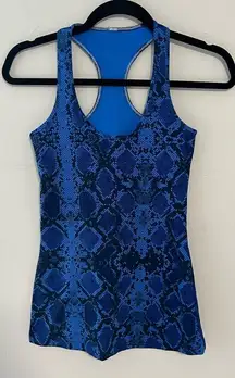 Lululemon Cool Racerback Tank Blue Ziggy Snake