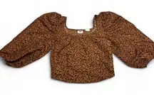 Levi's  Puff-sleeve Animal Print Top