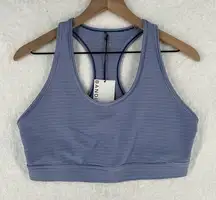 Bandier Front‎ Row Bra Navy Gingham Scoop Neck Racerback Sports