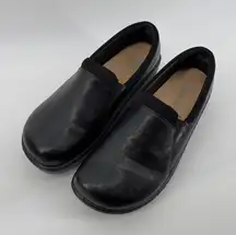 Glolily Women 9.5 Jenny II‎ Comfort Clogs Black Flat Crinkle Light Work Shoe
