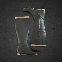 EUC  Astoria Tall Boots Black Gold