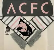 Angel City FC ACFC Stripe Wordmark Woven Scarf Pink Grey Ruffneck NWT
