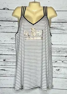 Xhilaration NWT Size L Stripe - Aloha Pineapple Foil Swimsuit Cover-Up Dress