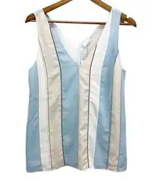 Ecru Womens S Roberts Sleeveless Blouse Tank Summer Preppy Minimalist Coastal