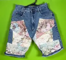 Vintage leí Blue and Pink Floral Bike Shorts