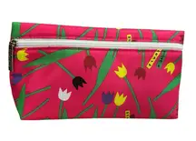 Clinique x Donald Tulip Floral Cosmetic Bag – Pink Zip Pouch – NWOT