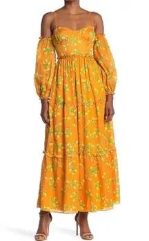 Cami NYC Maxi Dress Lemon Print Size Small