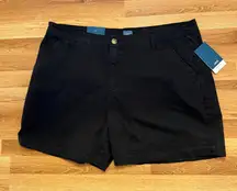 JAG Jeans Chino Shorts Women's 22W Black‎ Plus Size Stretch Mid Rise NWT