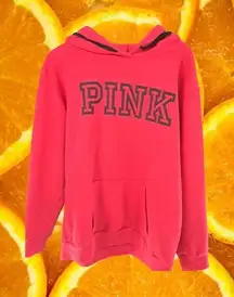 Pink Brand Red with Black Writing Hoodie Size Small