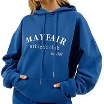 Mayfair Group blue athletic club embroidered sweatshirt