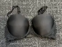 Victoria's Secret Dream Angels Lined Demi/Demi-Buste Double Black Lace Bra 34DD