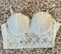 Windsor Lace Beaded Bustier in White