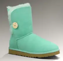 Ugg Women’s Bailey Button Boot in Aqua Shearling Boots Size US 7/EU 38
