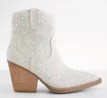 Madden Girl JOLENE Rhinestone point toe Western Ankle Booties Sparkles Size 6