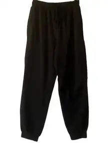 Aerie Hi Rise Black Fleece Joggers Sweatpants Casual Loungewear M Regular