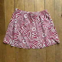 Vintage Made in USA Lilly’s of Beverly Hills Floral Red and White Skirt Small