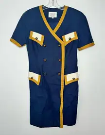 Vintage Constance Saunders linen dress size 10