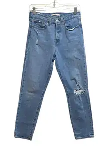 Levi's Premium Wedgie Icon Fit Ankle Tapered Leg Button Fly Denim Jeans Size 27