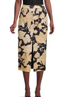 Reiss linen Jackson print floral pencil skirt