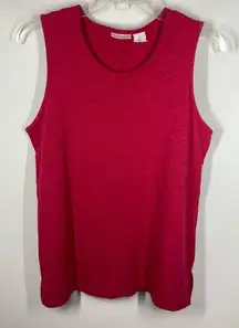 Sigrid Olsen Women's Side Vent Pullover Tank Top Red pink Size Medium