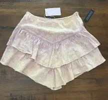 LFD Pink Acid Wash Ruffled Mini Skirt sz: Medium NEW