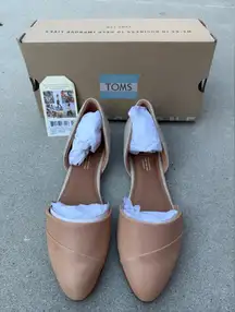 NWT Toms Jutti D’Orsay Honey Leather & Gold Metallic Woven Flats Women’s Size 8