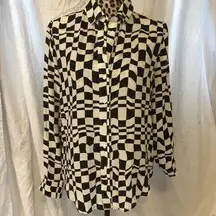Joe Fresh Checkered Wavy Blouse