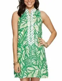 Lilly Pulitzer  Jane Shift Dress Toucan Partial Zip Green Coco Loca Print Size 2