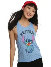 Hot Topic Junior Disney Lilo & Stitch Side Slit Girls Tank Top Large Super Soft