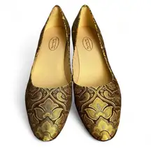 Talbots - Women’s Brocade Kitten Heels Pumps Bronze/Gold Narrow NWOT - Sz. 8.5B