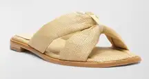 SCHUTZ Neutral Blonde Cross Fairy Casual Woven Sandals Slides NEW size 5