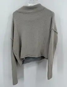 Free People Crop Top Fleece Long Sleeve‎ Pull Over Cowel Neck Soft Warm small