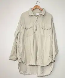 Aerie Offline Corduroy Quarter Zip Shacket