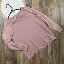 American Eagle Pink Pullover Top Velvet Sleeves Womens Size Small Long Sleeves