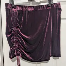 Arizona Jean Co Burgundy Velvet Ruched Skirt XXL Plus Size Winter Party Lined