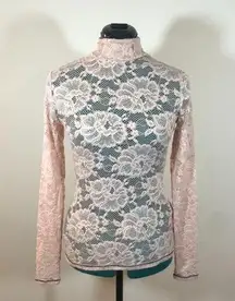 Guess 🥵  Pink Stretch Lace Blouse - Size Extra Small