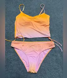 NWOT Hurley Swim Tankini Swimsuit Set Ombré orange yellow