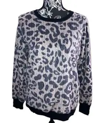 Simply Vera Leopard Sweater Cheetah Animal Print Soft Pajamas Sleep Loungewear