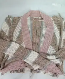 EST. 1946 Sweater Small White Pink Beige And White Long Striped Knit