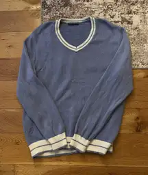 Nikki Lilac Oversized V-neck Chunky Sweater