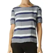 Amanda UpRichard Stripe Silk Shirt Size Large Anthropologie