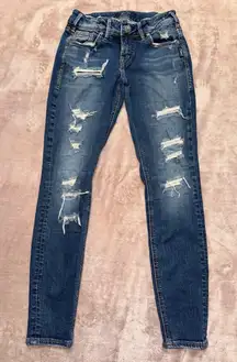 Silver Jeans Womens Suki Skinny Distressed Denim Jean Size‎ 26
