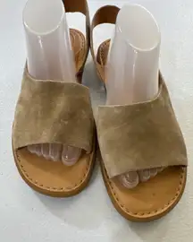 Born Suede Slingback Sandals Tan Comfort Casual Women Size 8