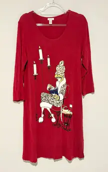Chicos Y2K Fashion Girl Candle Night Gown‎ Red size Small/medium