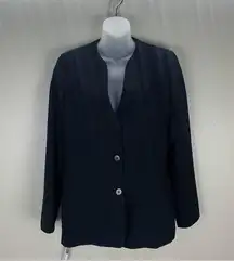 Giorgio Armani 100% Wool Black Button Front Blazer Jacket Size 42 made in Italy