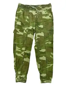 Abercrombie & Fitch Cargo Camo Joggers Drawstring Elastic Pants Green Small S